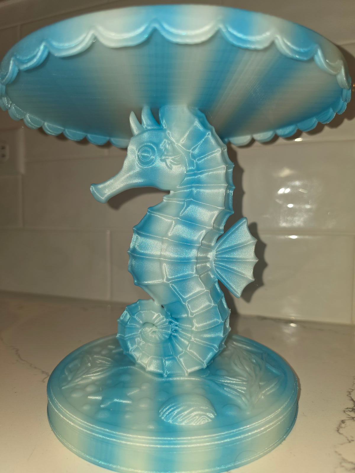 Coastal Seahorse Cake Stand