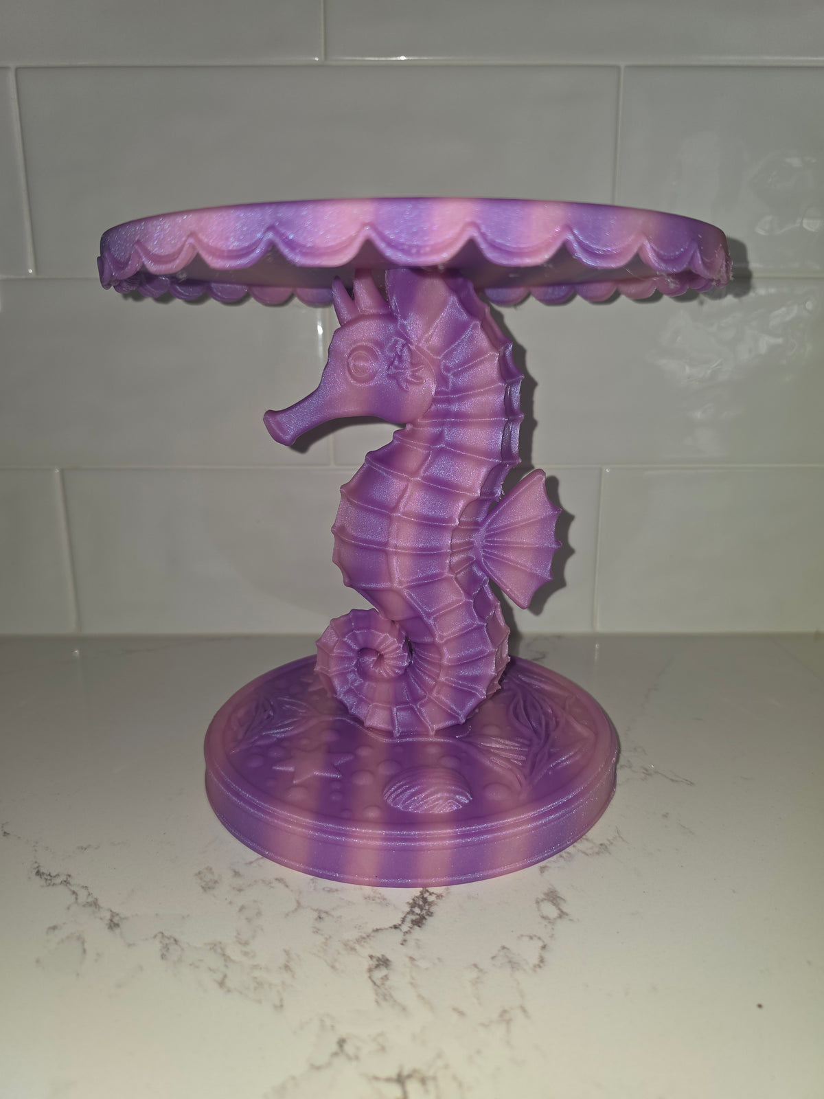 Coastal Seahorse Cake Stand