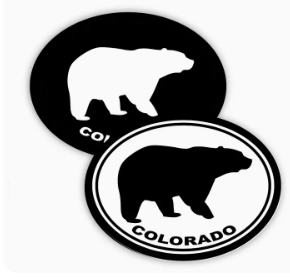 2 Black & White Bear Stickers