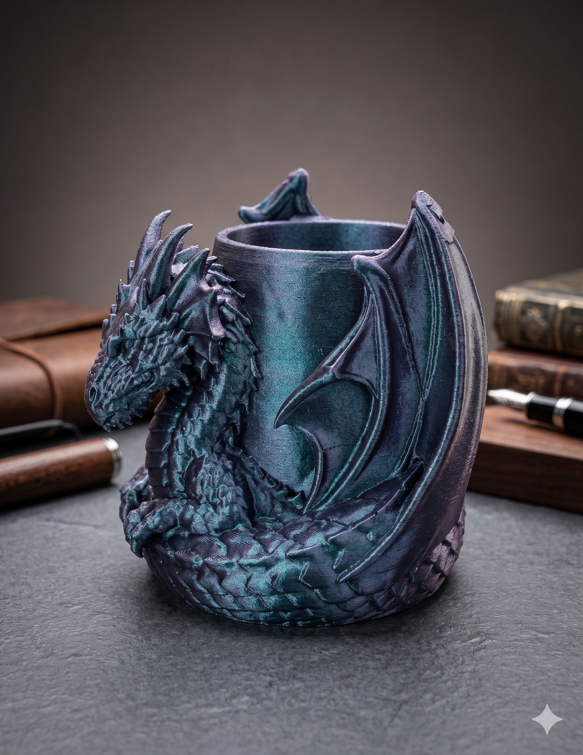 Pot à crayons dragon