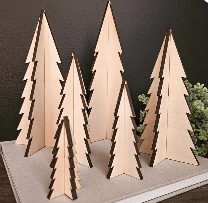 3" Wood 3D Blank Unfinished Trees - Create Marketplace