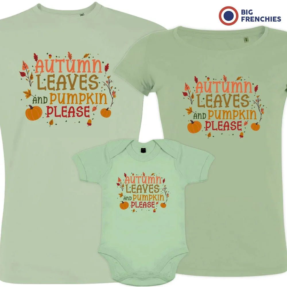 Autumn Leaves and Pumpkin Please Matching Organic Cotton Family Set (Set of 3) - Create Marketplace