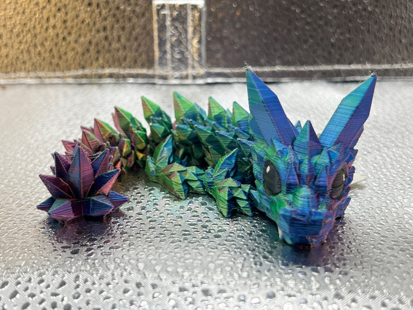 Baby Crystal dragon, purple, blue green tricolor silk filament CW - Create Marketplace