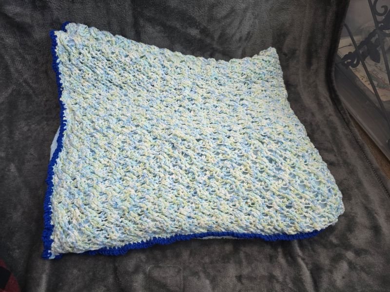 Blue/Green Crochet Blanket - Create Marketplace