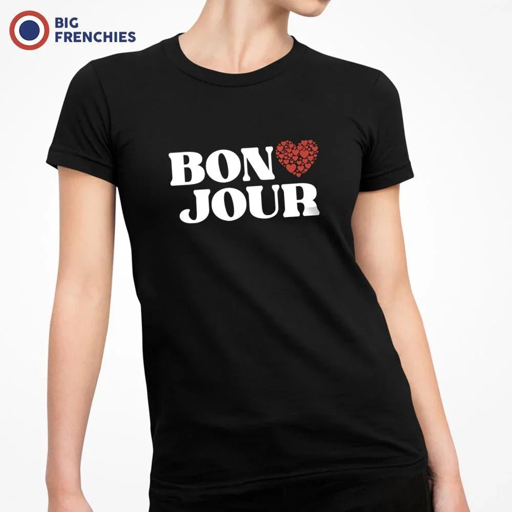 Bon Jour Heart Women's Organic Cotton Tee - Create Marketplace