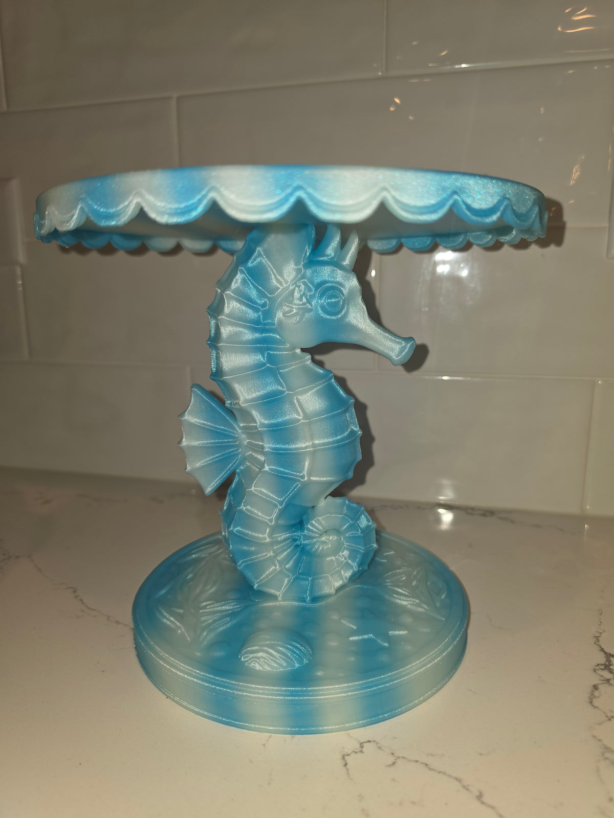 Coastal Seahorse Cake Stand