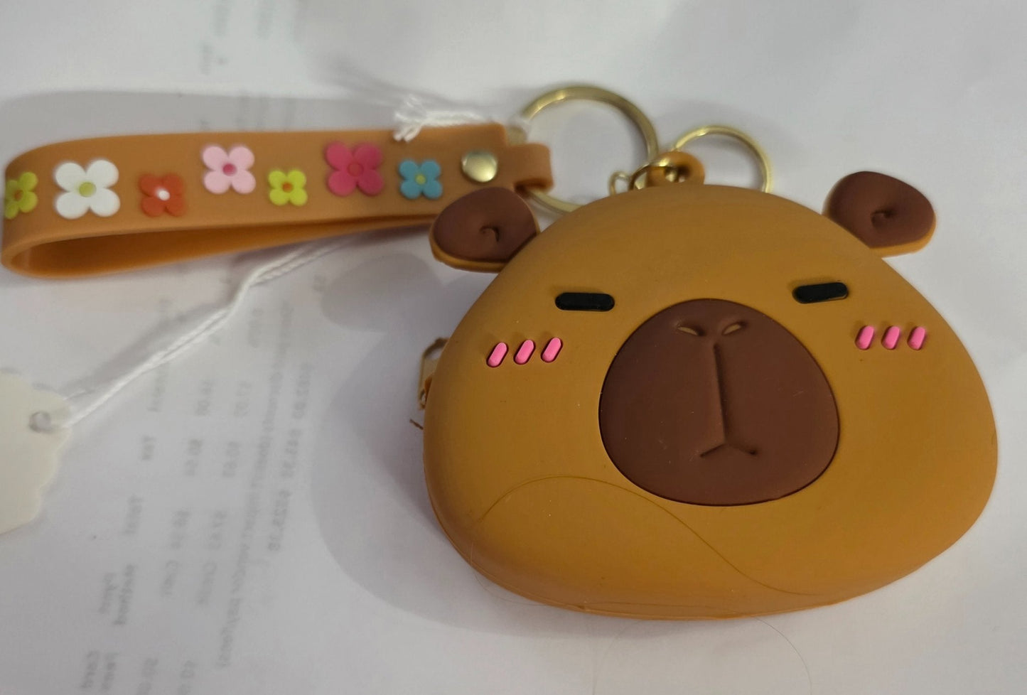 capybara rubber coin purse key chain - Create Marketplace