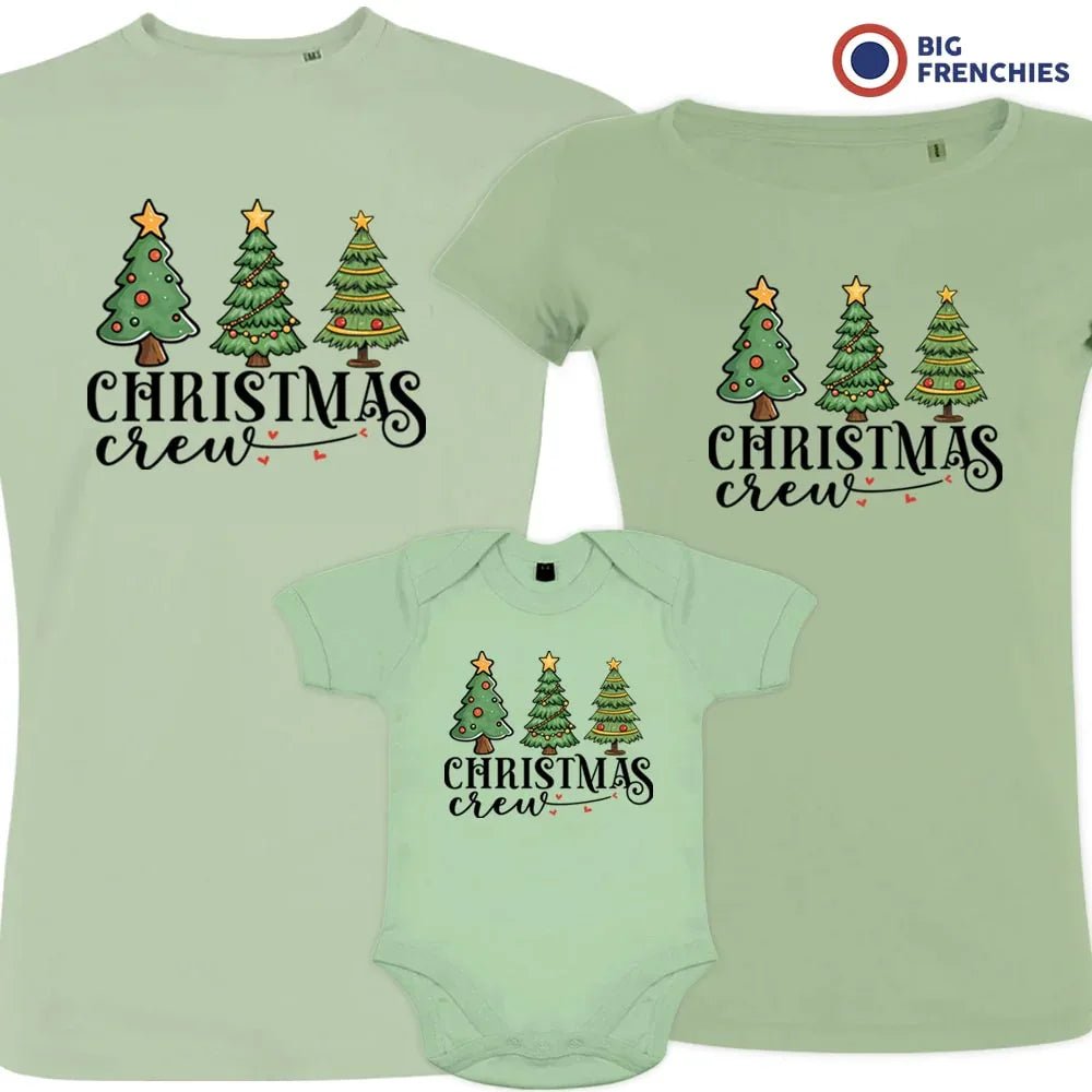 Christmas Crew with Trees Matching Family Organic Tees (Set of 3) - Create Marketplace