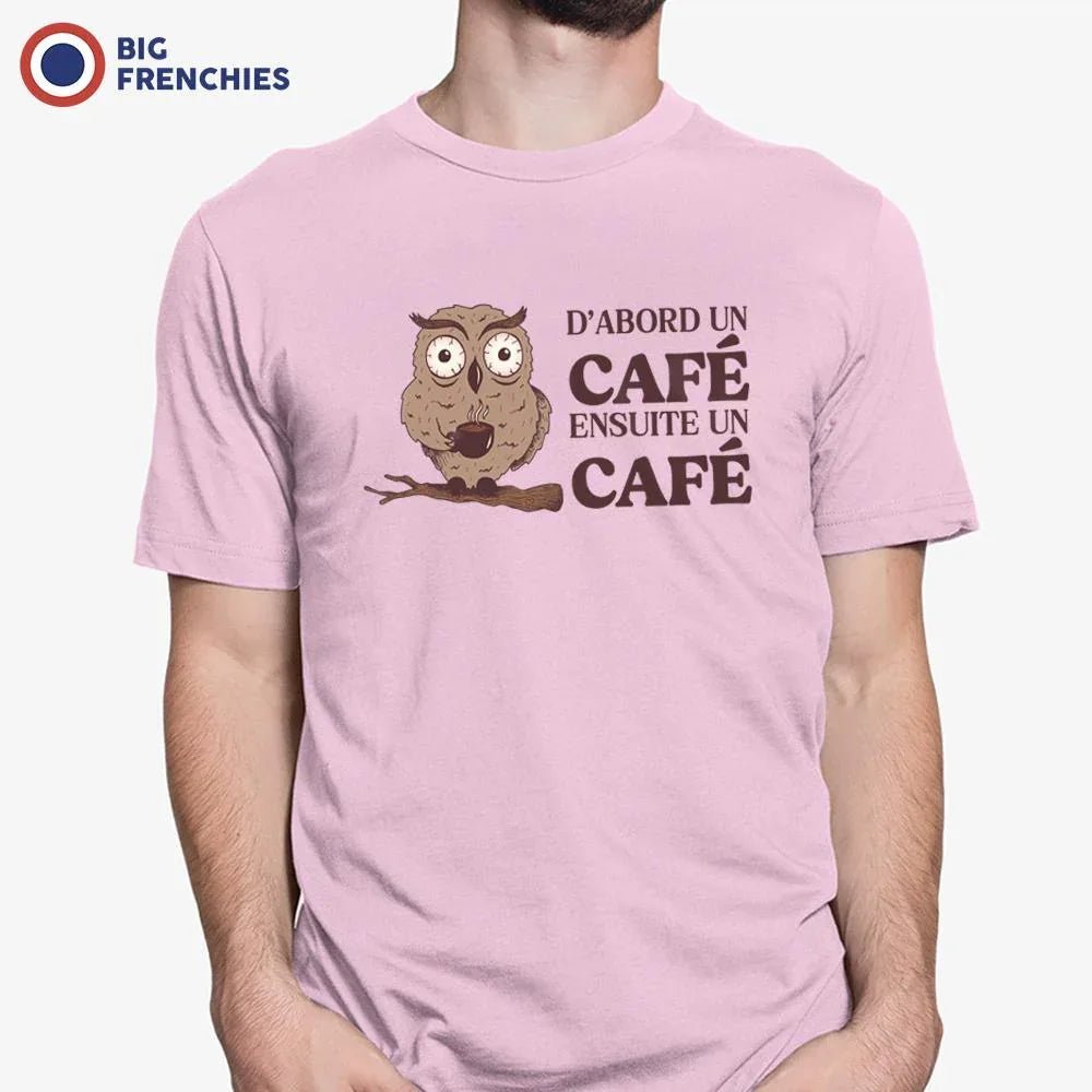 D'abord Un Café Ensuite Un Café Men's Organic Cotton Tee - Create Marketplace