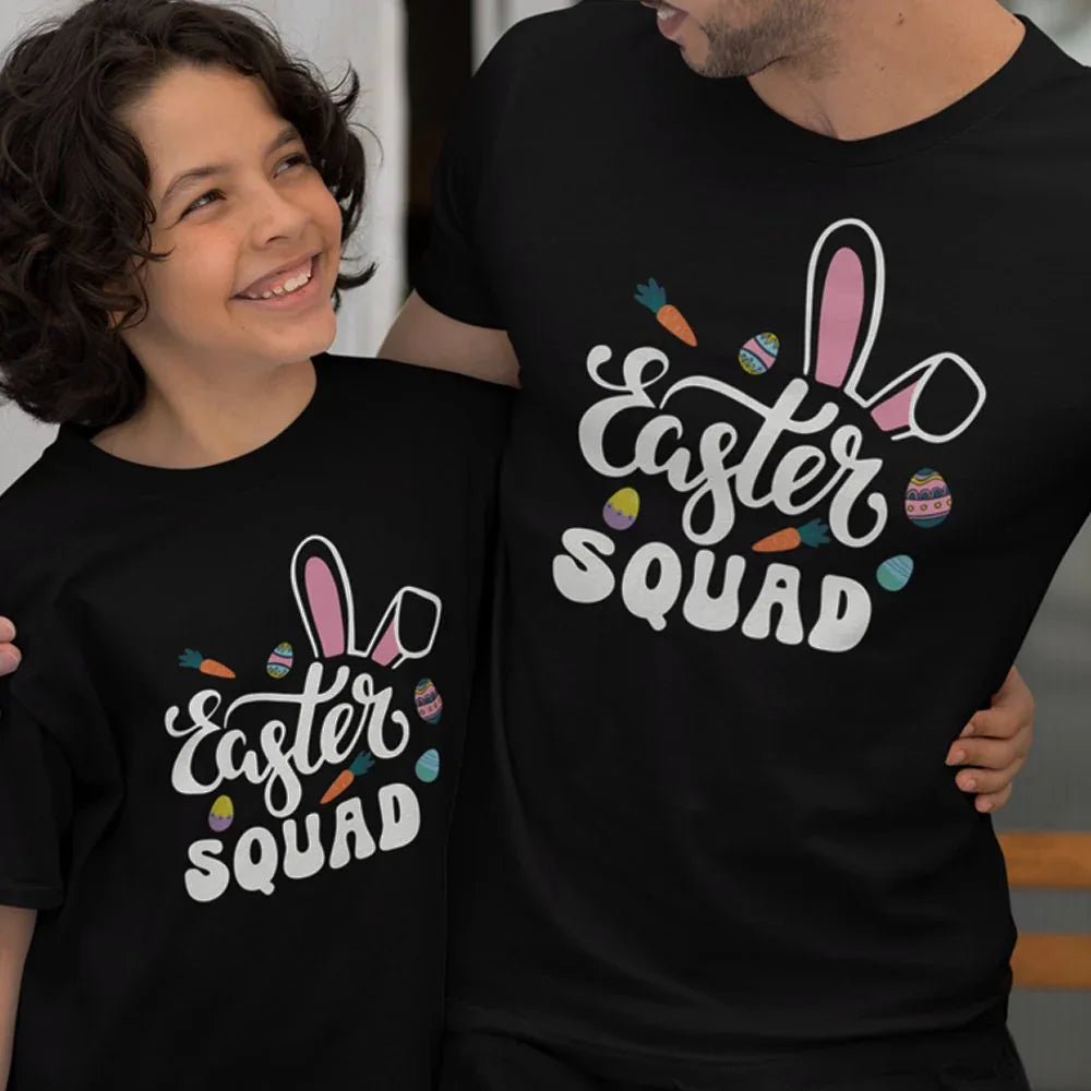 Easter Squad Dad and Child Organic Cotton T-Shirts Family Set (Set of 2) - Create Marketplace