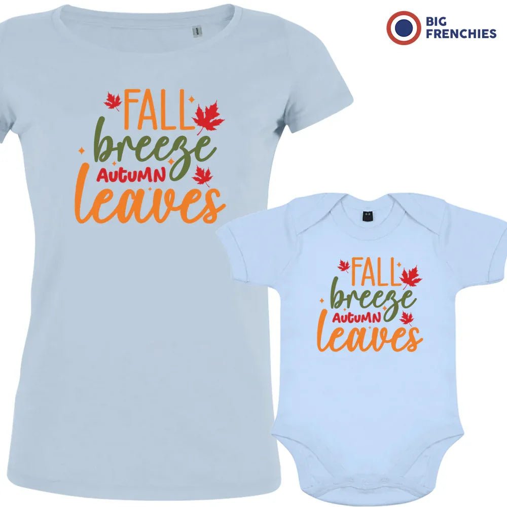 Fall Breeze Autumn Leaves Mom and Child Organic Cotton family Set (Set of 2) - Create Marketplace