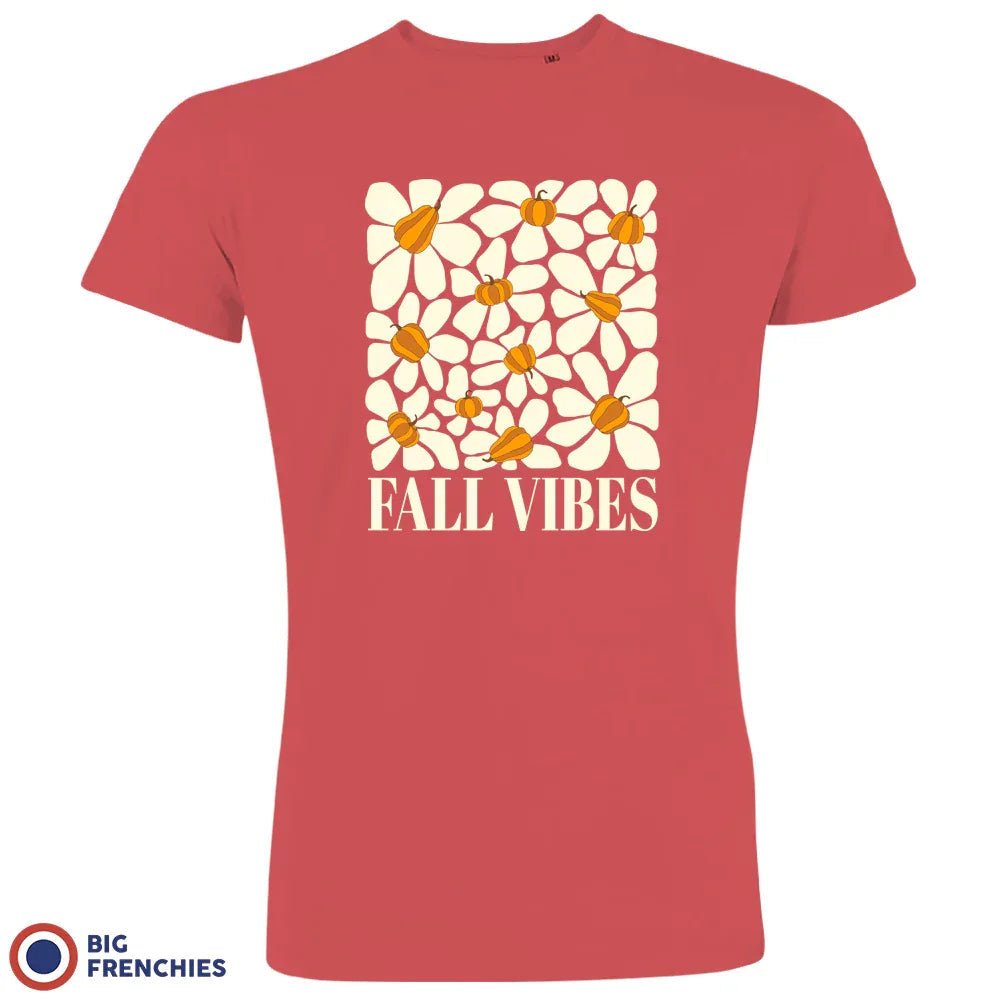 Fall Vibes With Flowers Men's Organic Cotton Tee - Create Marketplace