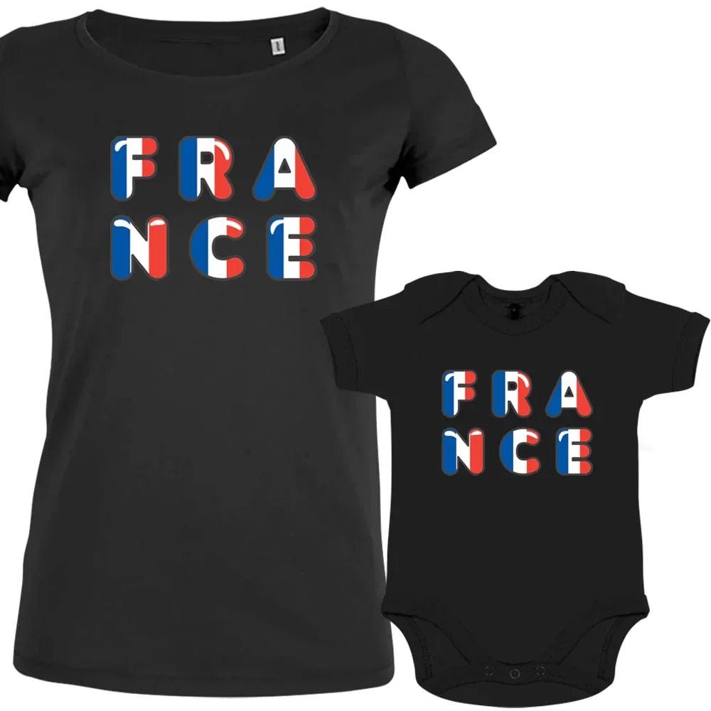 France Bleu Blanc Rouge Mom and Child Organic Cotton family Set (Set of 2) - Create Marketplace