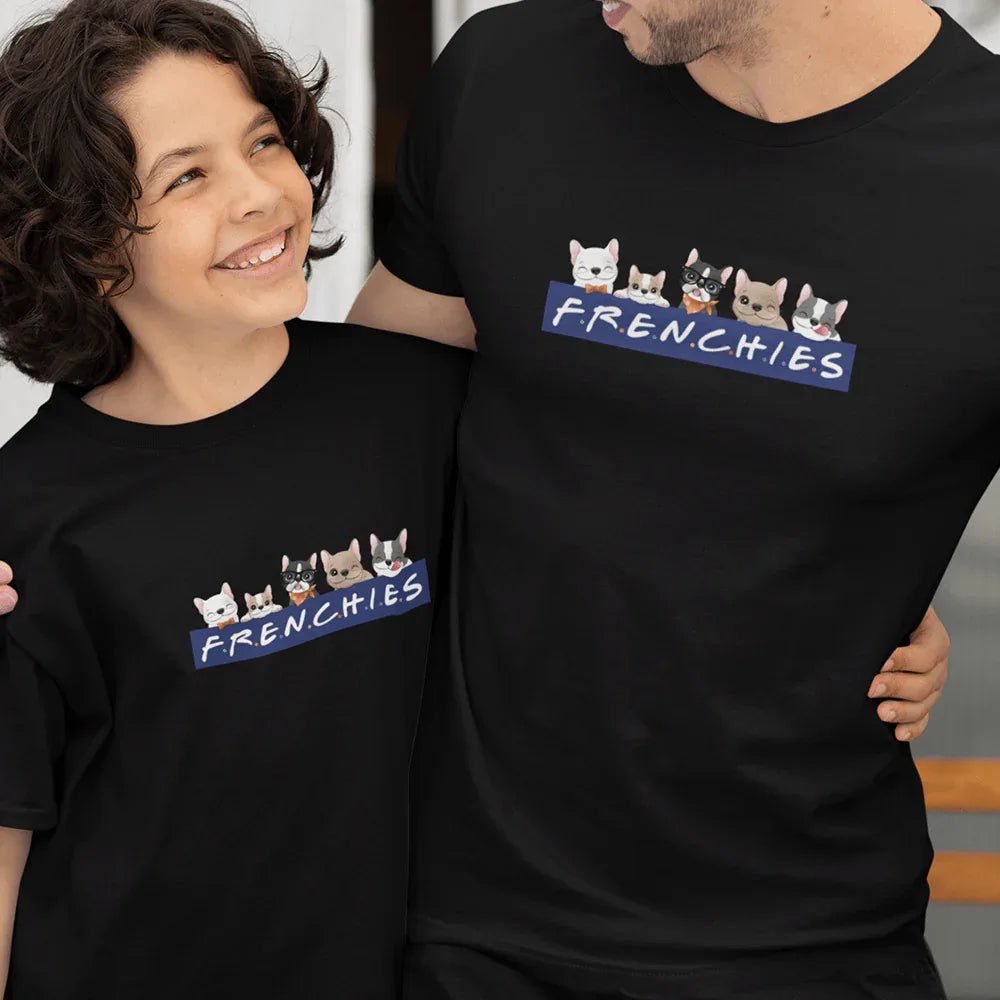 French Bulldogs Dad and Child Organic Cotton T-Shirts family Set (Set of 2) - Create Marketplace