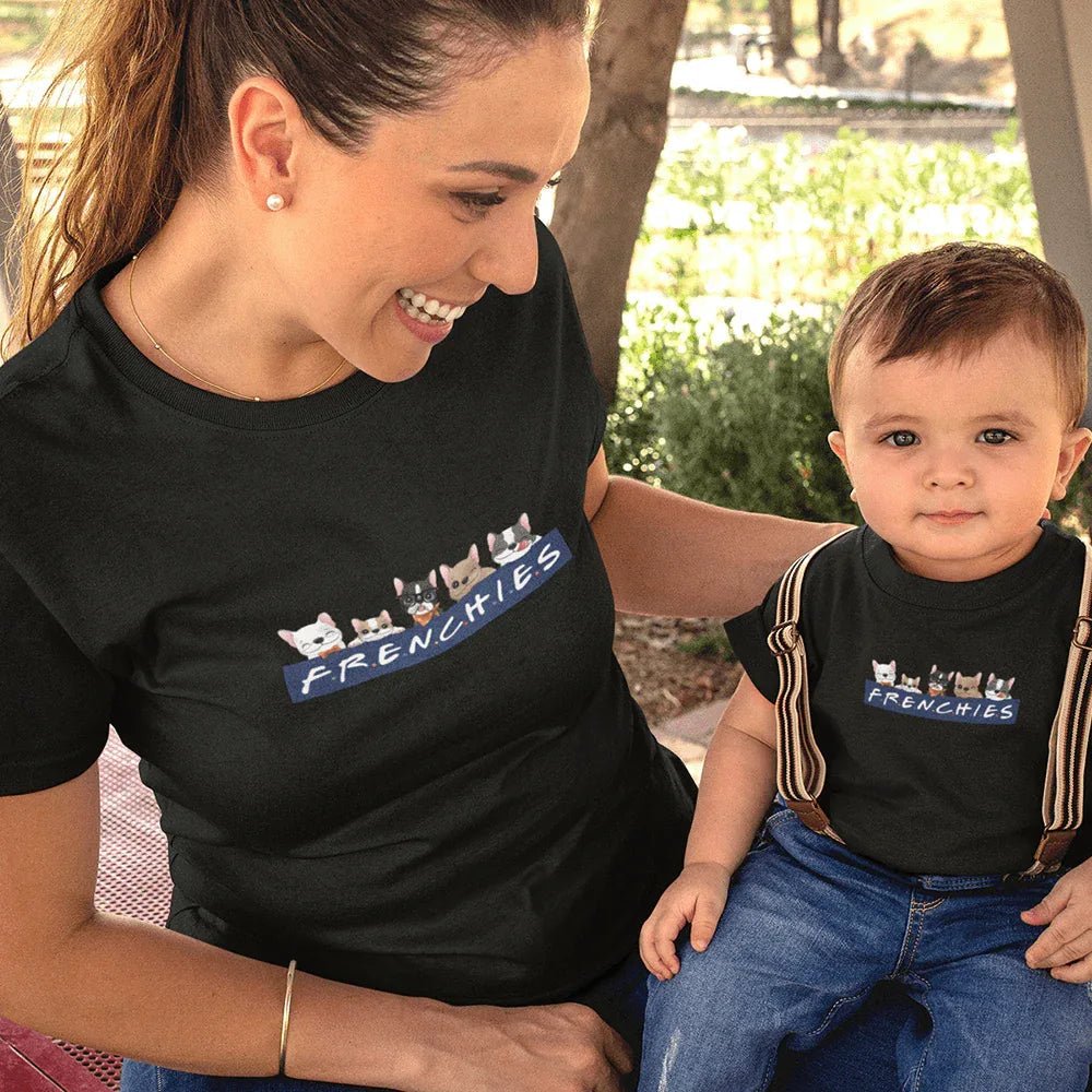 French Bulldogs Mom and Child Organic Cotton T-Shirts family Set (Set of 2) - Create Marketplace