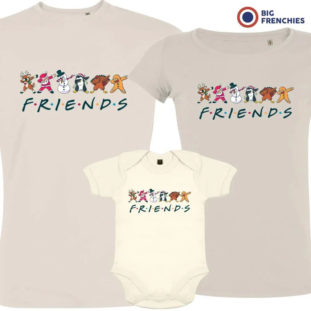 Friends Christmas Matching Family Organic Tees (Set of 3) - Create Marketplace