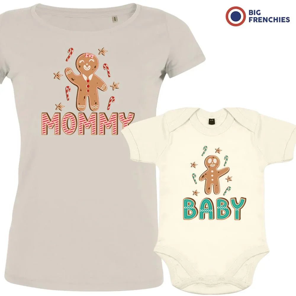 Gingerbread Christmas Mom and Child Organic Cotton family Set (Set of 2) - Create Marketplace