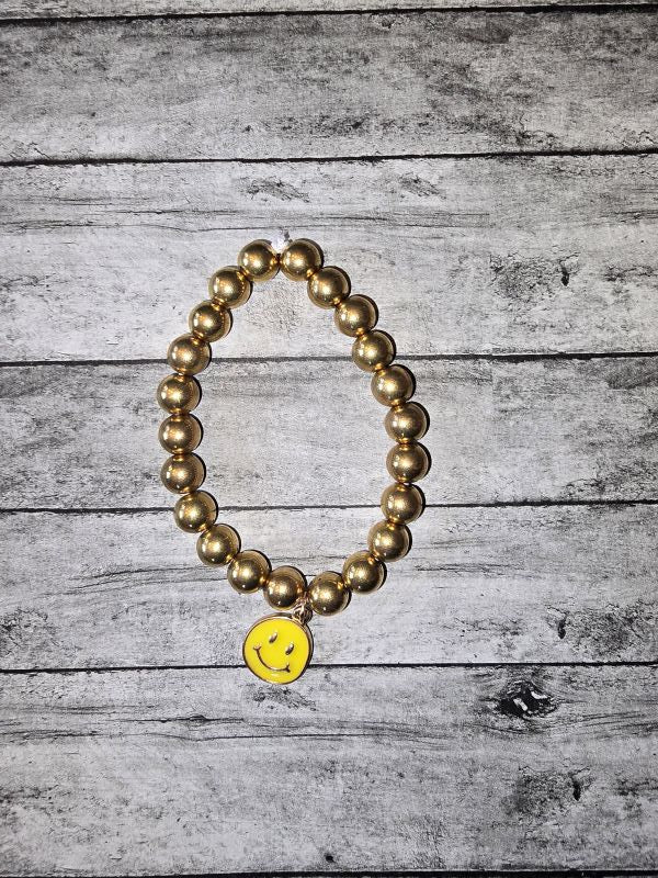 Gold Smiley Face Bracelet - made by kid Sam - Create Marketplace