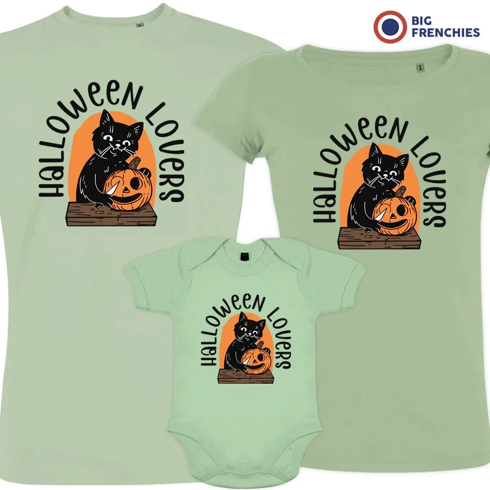 Halloween Lovers With a Cat Matching Organic Cotton Family Set (Set of 3) - Create Marketplace