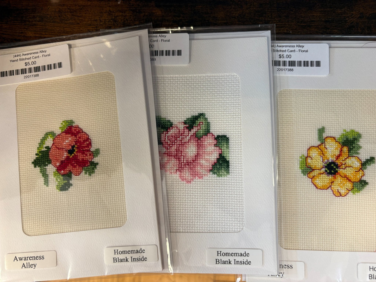 Hand Stitched Card - Floral - Create Marketplace