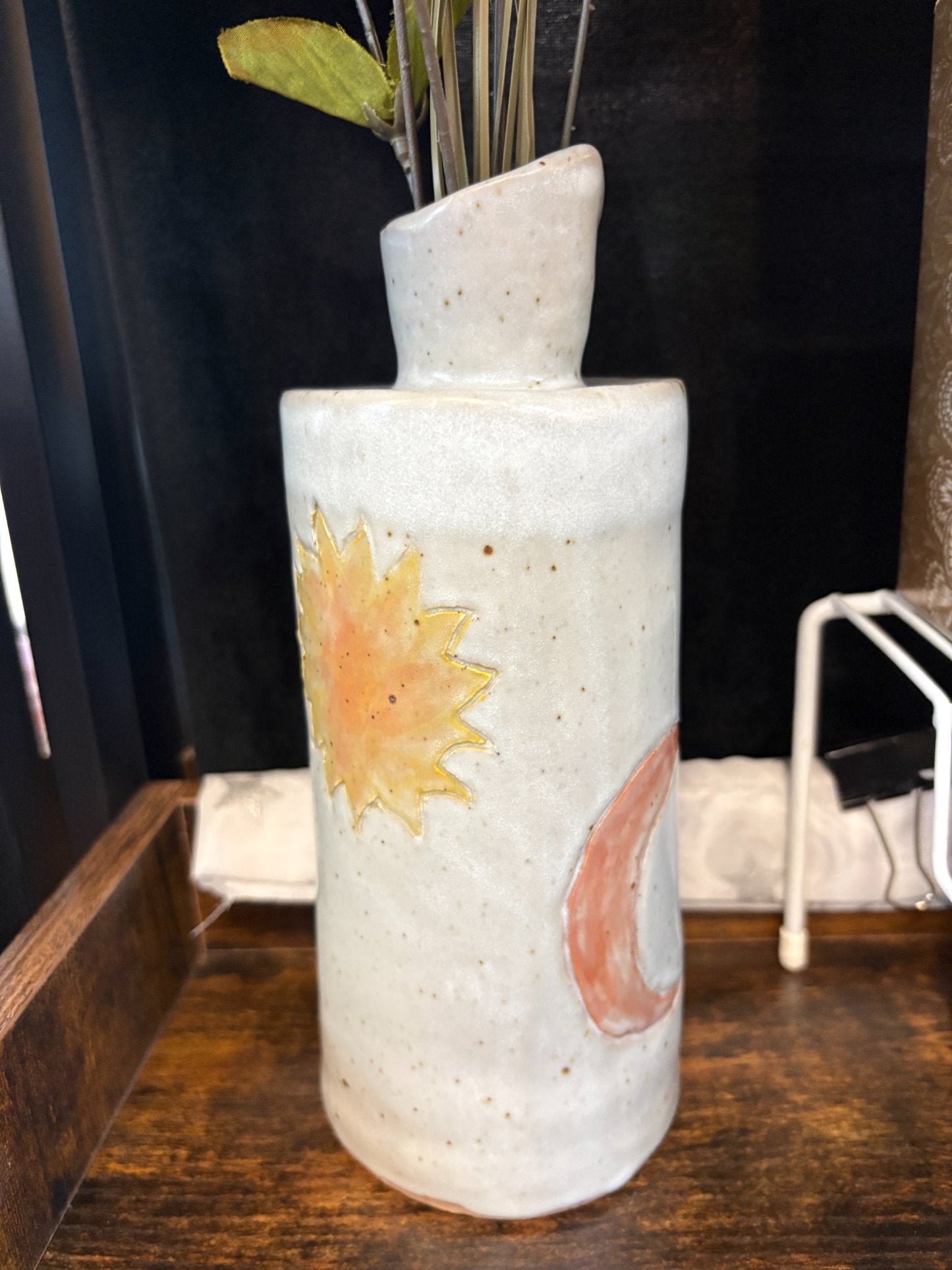 Handmade Ceramic Vase - Sun & Moon - Create Marketplace
