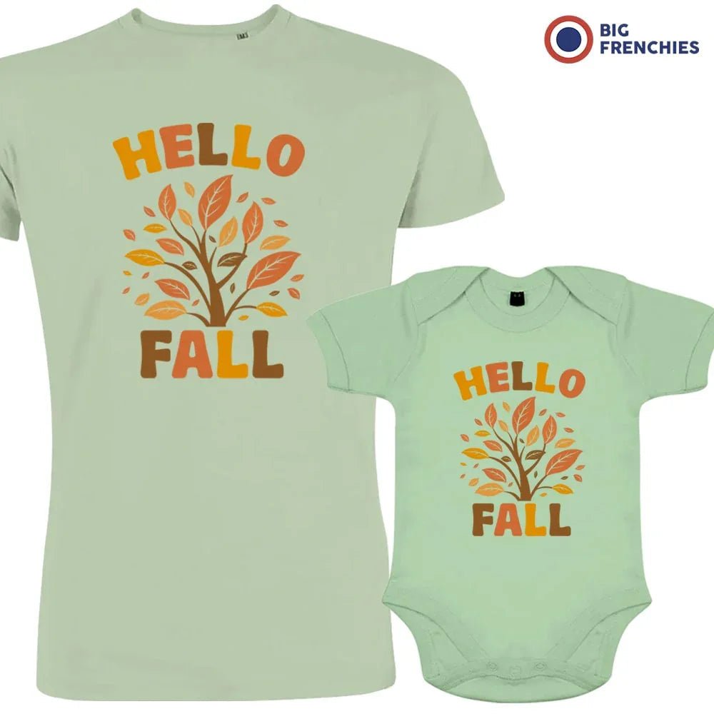 Hello Fall Dad and Child Organic Cotton family Set (Set of 2) - Create Marketplace
