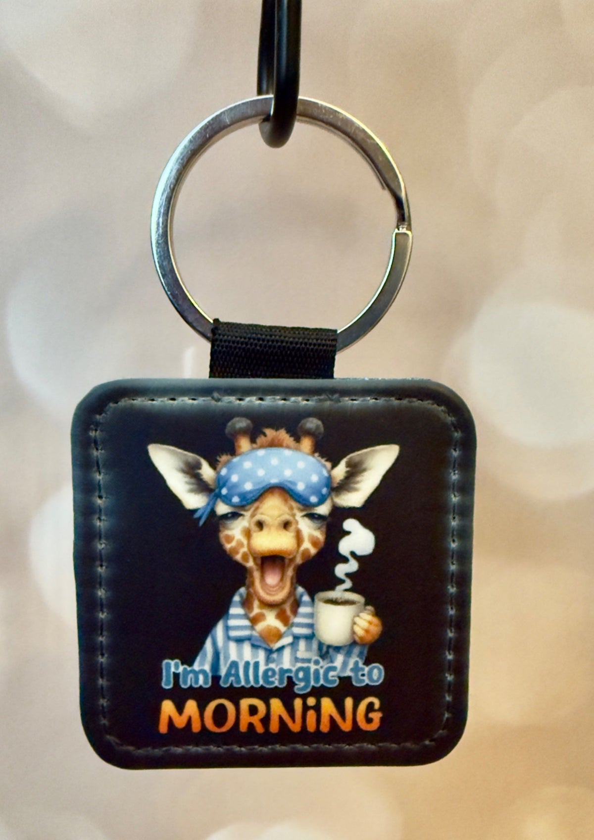 Keychain (Sq) - Allergic Giraffe - Create Marketplace