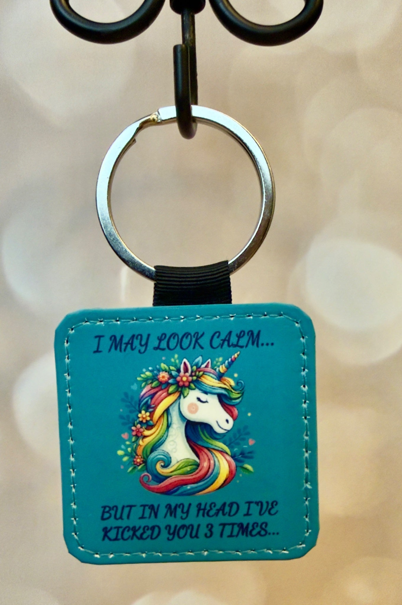 Keychain (Sq) - Calm Unicorn - Create Marketplace