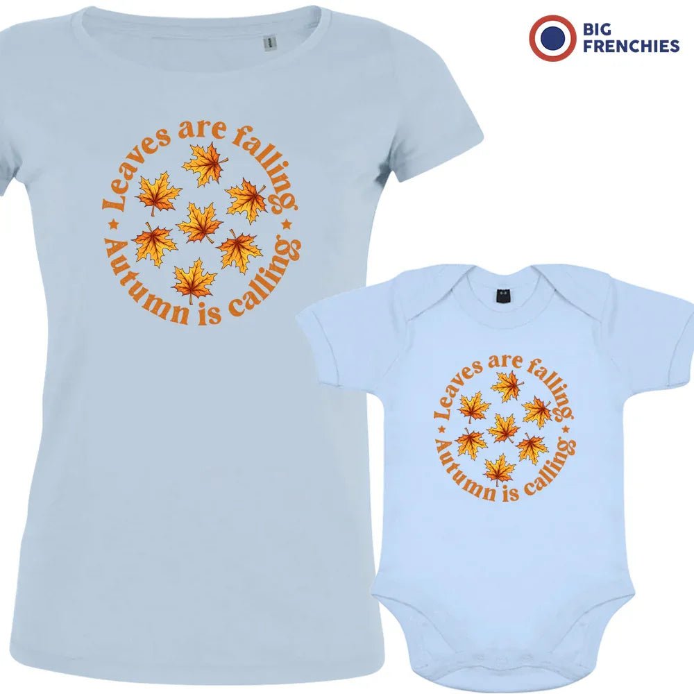 Leaves Are Falling Autumn Is Calling Mom and Child Organic Cotton family Set (Set of 2) - Create Marketplace
