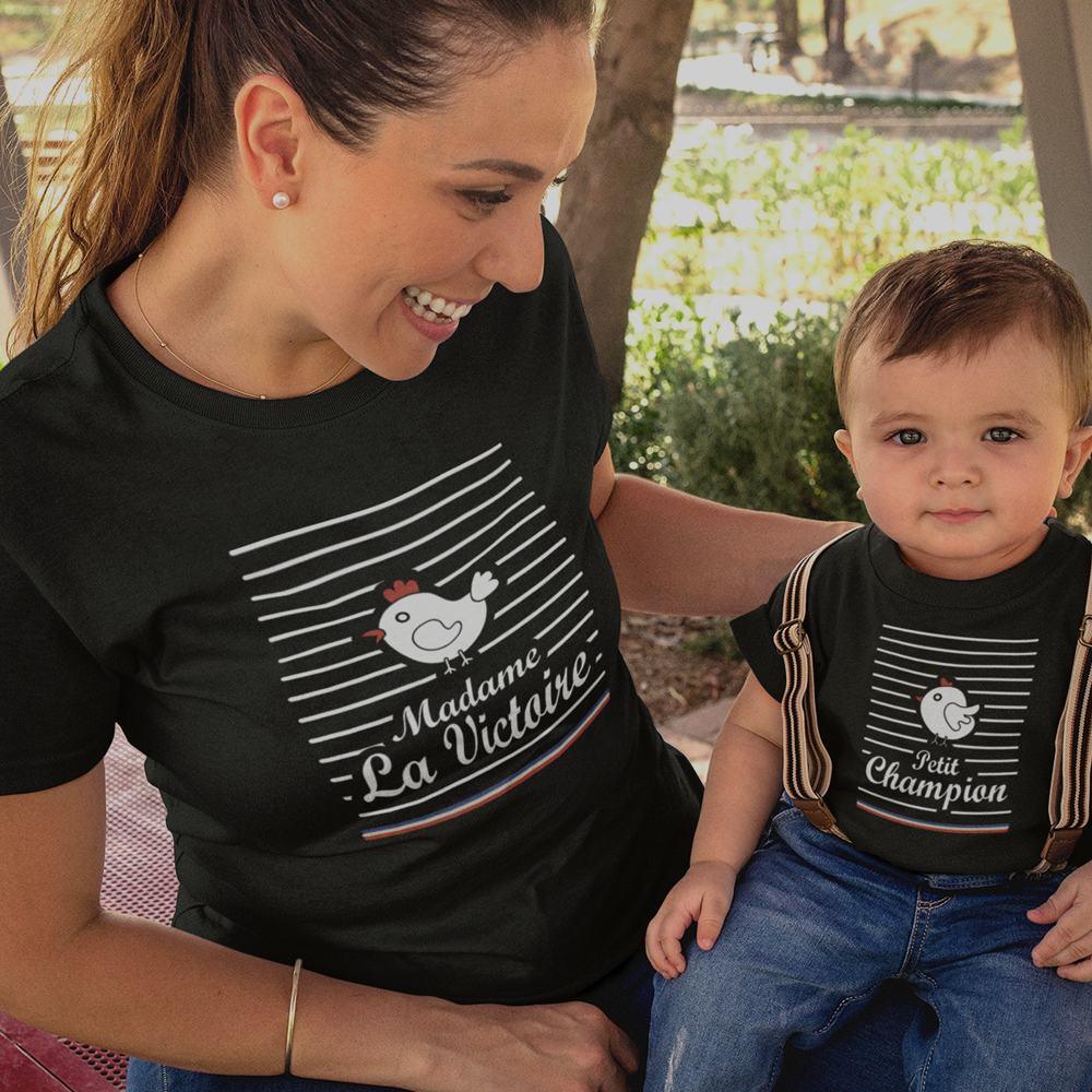 Madame La Victoire, Petit Champion Mom and Child Organic Cotton T-Shirts family Set (Set of 2) - Create Marketplace