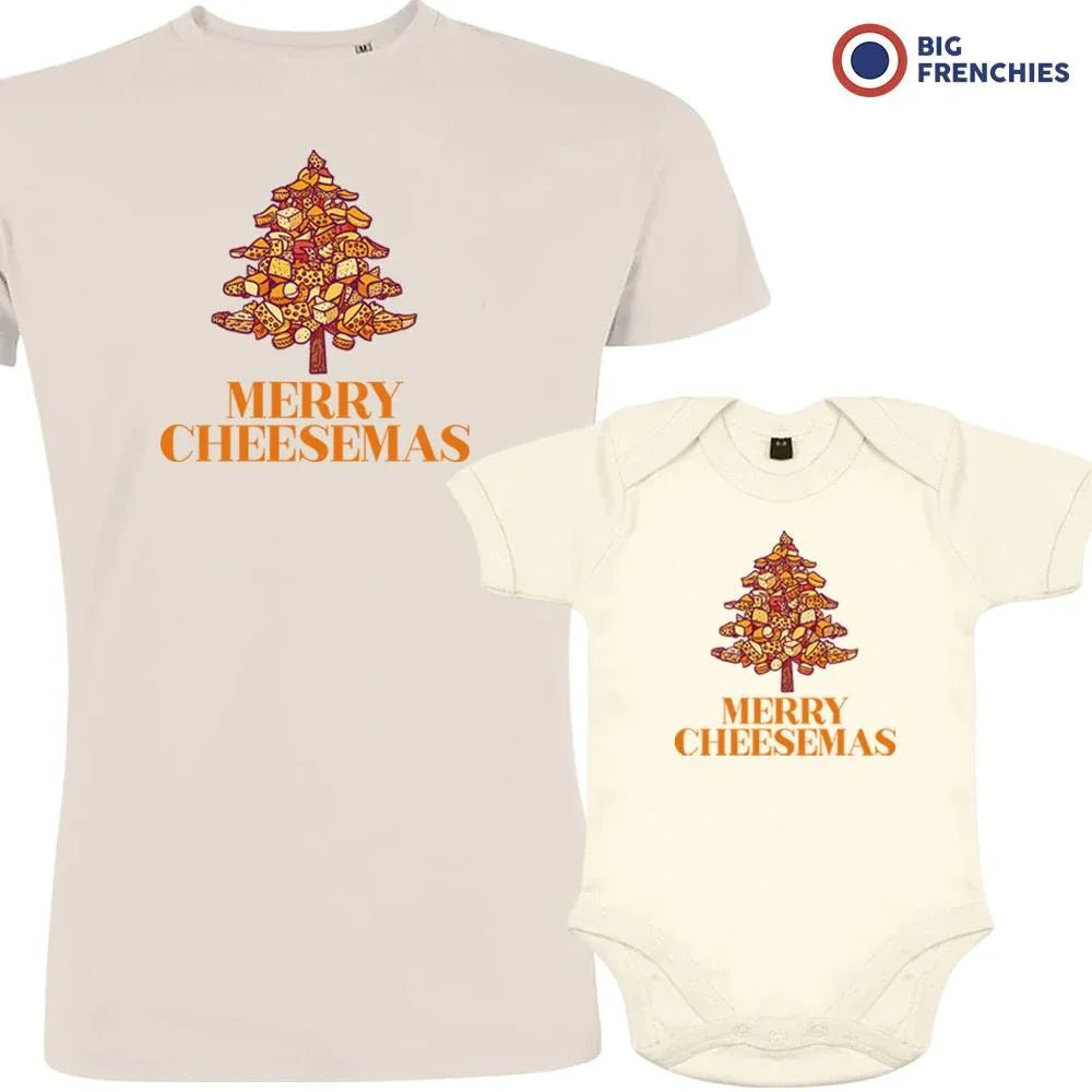 Merry Cheesemas Christmas Dad and Child Organic Cotton family Set (Set of 2) - Create Marketplace