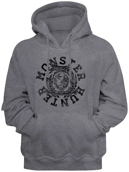MONSTER HUNTER-CIRCLE-GUNMETAL HEATHER SWEATSHIRT HOODIE - Create Marketplace