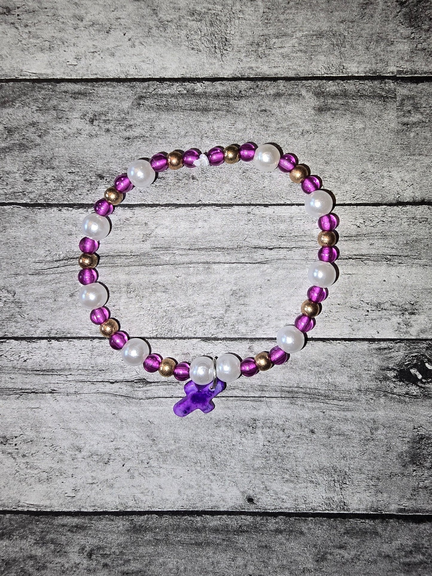 Mother of Pearl Cross Bracelet - made by kid Sam - Create Marketplace