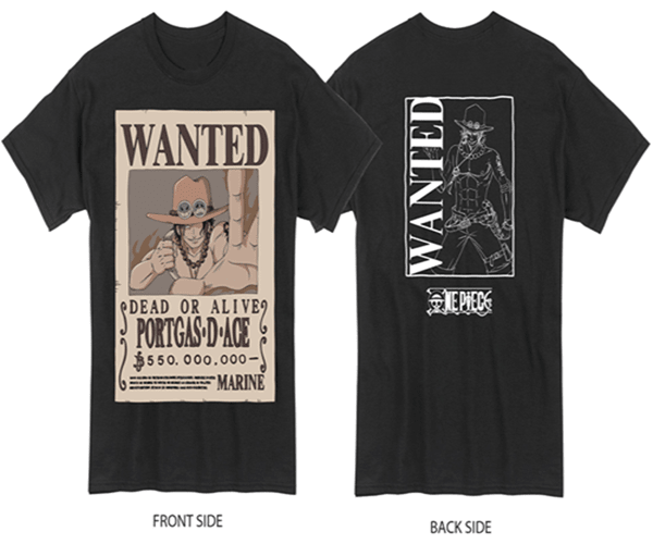 One Piece Portgas D. Ace Wanted Poster T-Shirt - Create Marketplace
