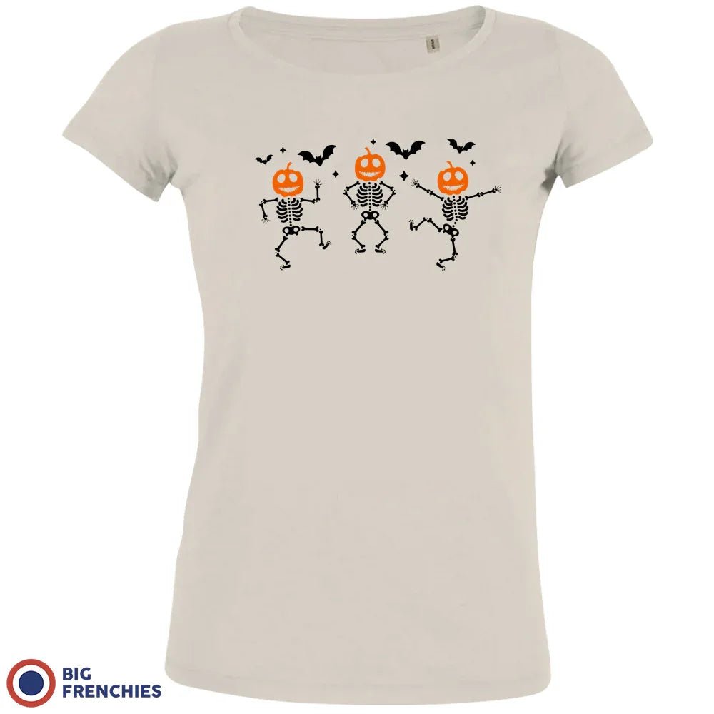 Pumpkin Skeleton Dance Halloween Women's Organic Cotton Tee - Create Marketplace