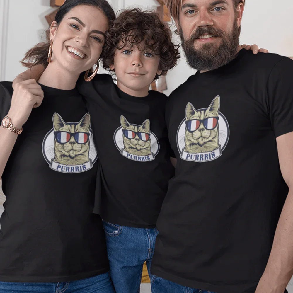 Purrris French Cat Matching Organic Cotton T-Shirts Family Set (Set of 3) - Create Marketplace