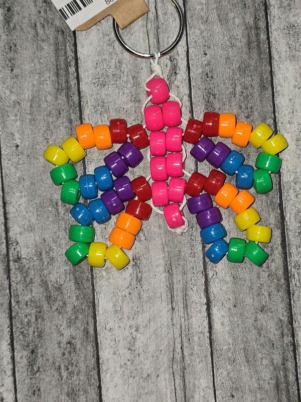 Rainbow Butterfly Keychain -made by kid Luke - Create Marketplace
