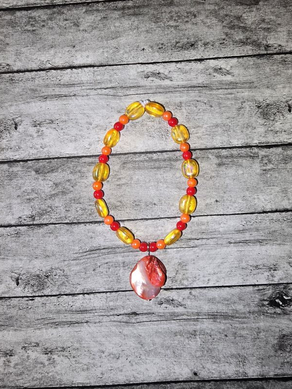 Red Mother of Pearl Bracelet - made by kid Sam - Create Marketplace