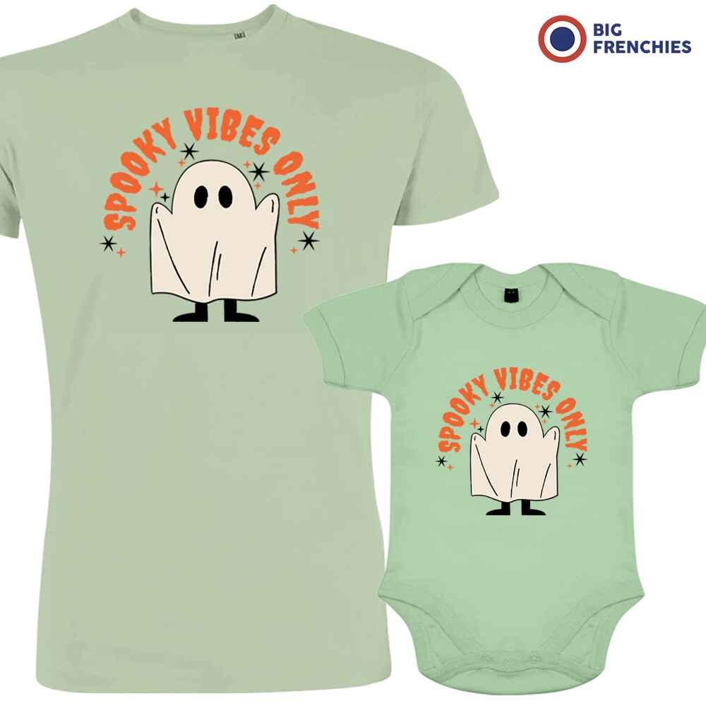Spooky Vibes Only Halloween Dad and Child Organic Cotton family Set (Set of 2) - Create Marketplace