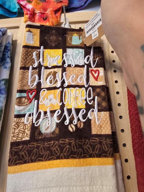 Stressed blessed coffee obsessed towel - Create Marketplace