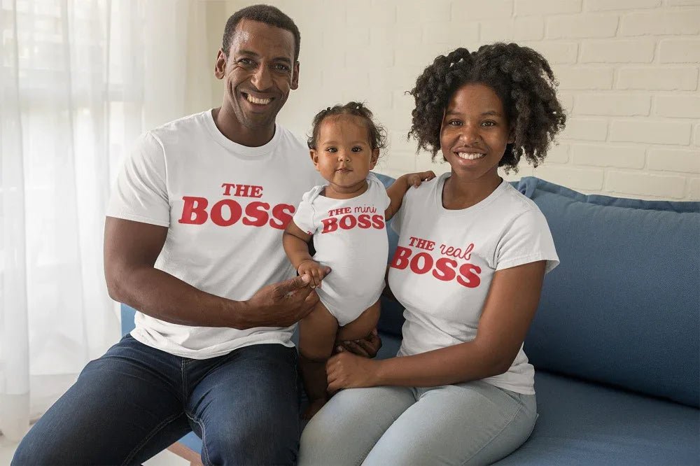 The boss The real boss The Mini Boss Matching Family Organic Tees (Set of 3) - Create Marketplace