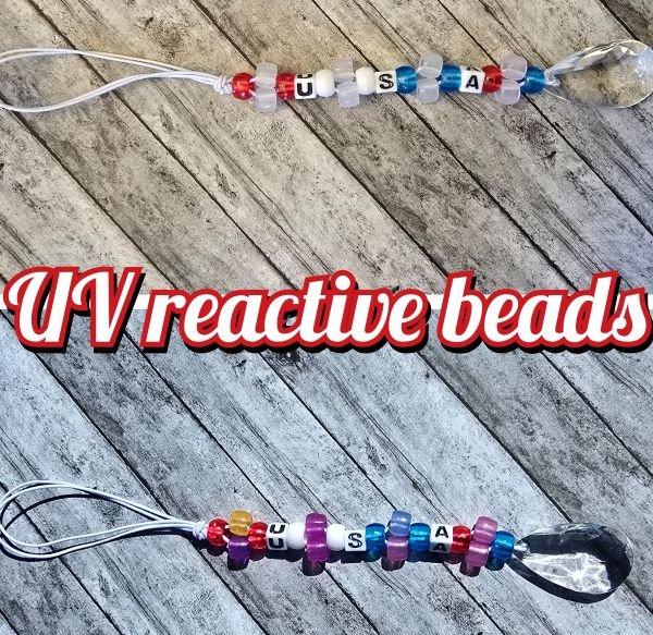 USA suncatcher (UV reactive beads) - made by kid Luke - Create Marketplace