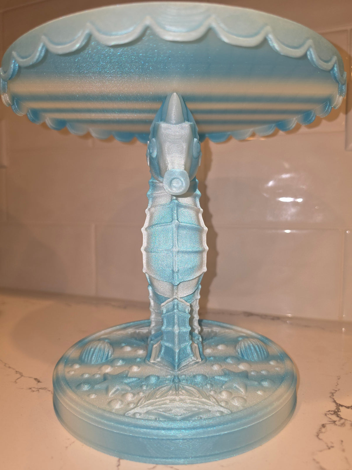 Coastal Seahorse Cake Stand