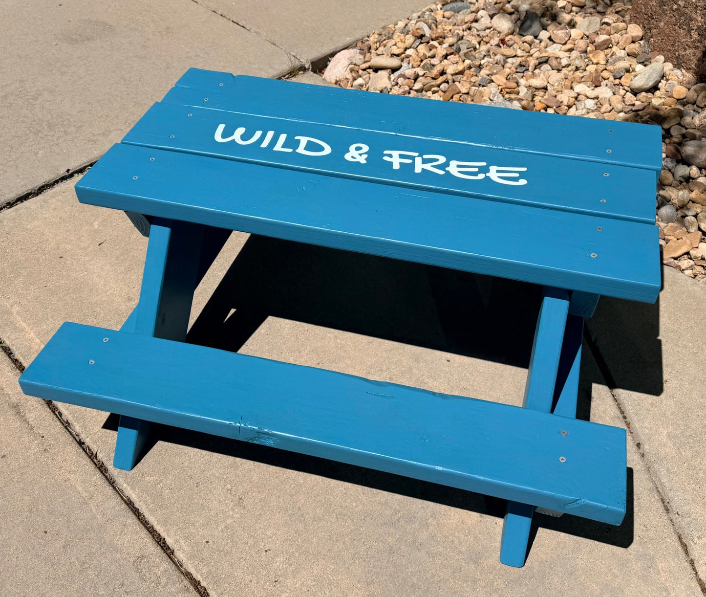 021 Custom Child Picnic Table - Hand Made - Blue - Create Marketplace