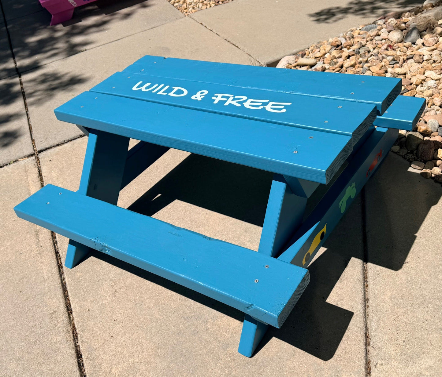 021 Custom Child Picnic Table - Hand Made - Blue - Create Marketplace