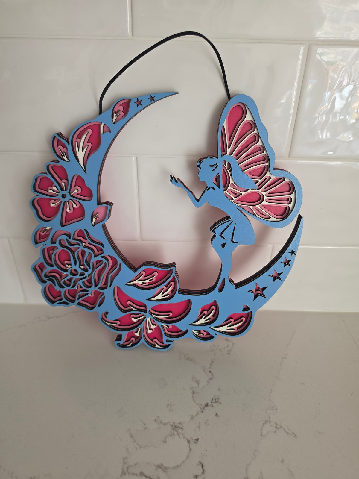 Enchanted Fairy on Crescent Moon Wall Art