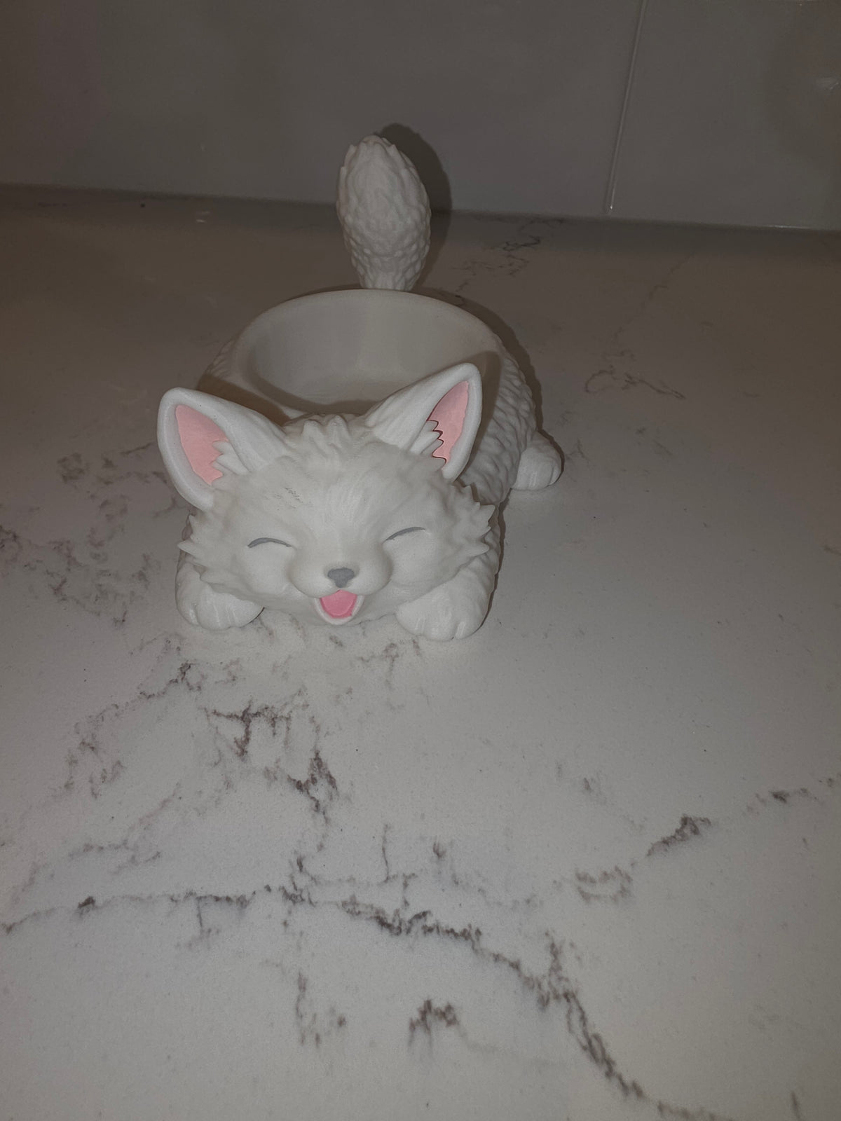 Cache-pot succulente chat heureux