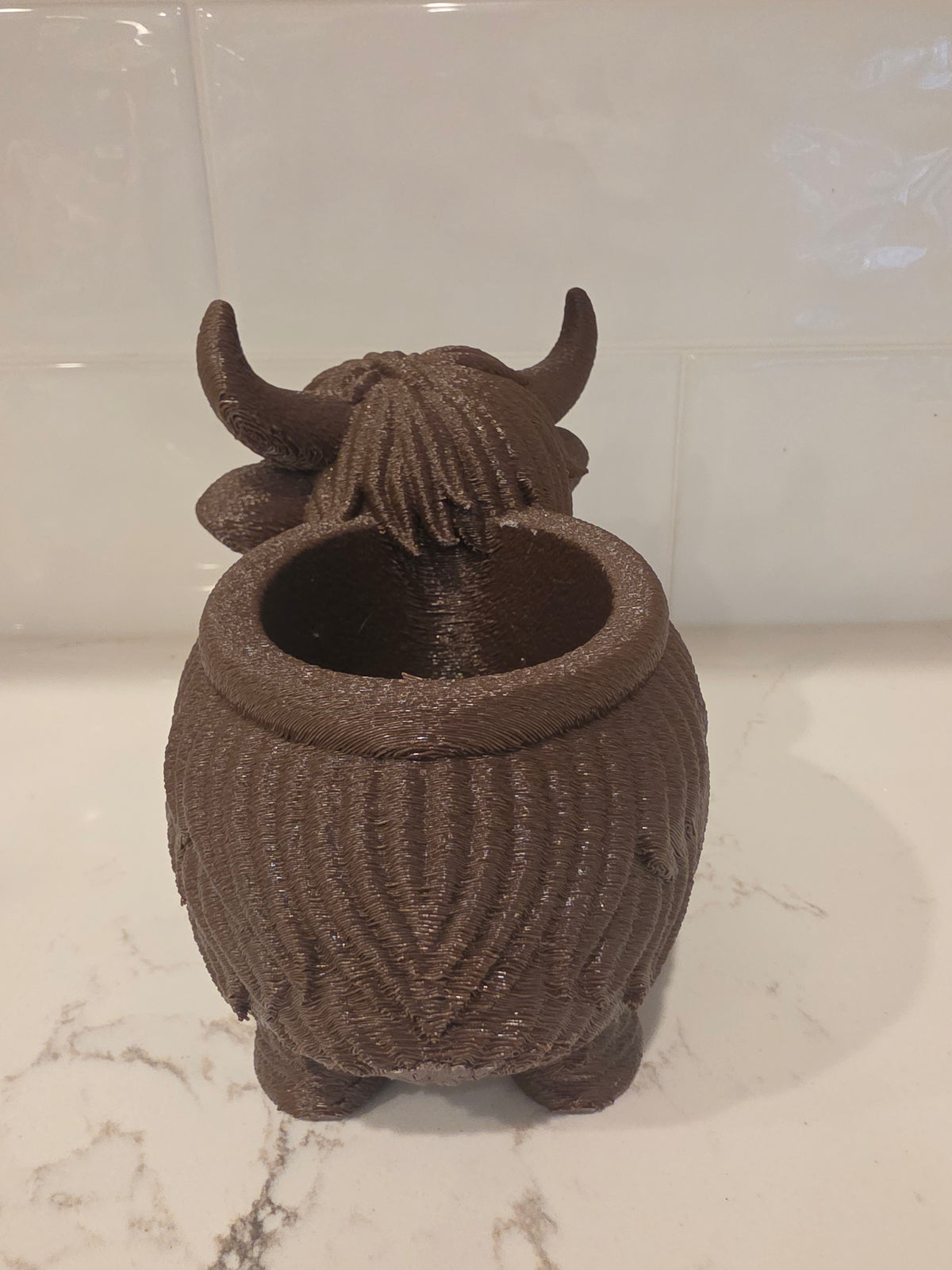 Pot à succulentes vache des Highlands