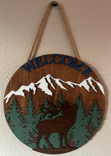 130 Welcome Sign with Elk - UV Resistant - Create Marketplace