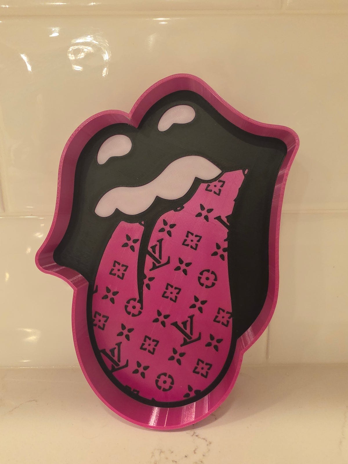 Pop Art Rock ’n’ Roll Designer Monogram Catchall Tray